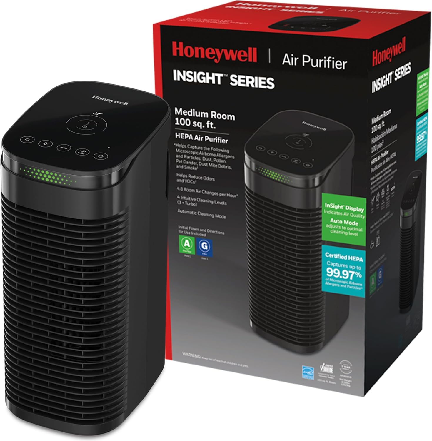 Honeywell HEPA Air Purifier with Auto Mode and Indicator