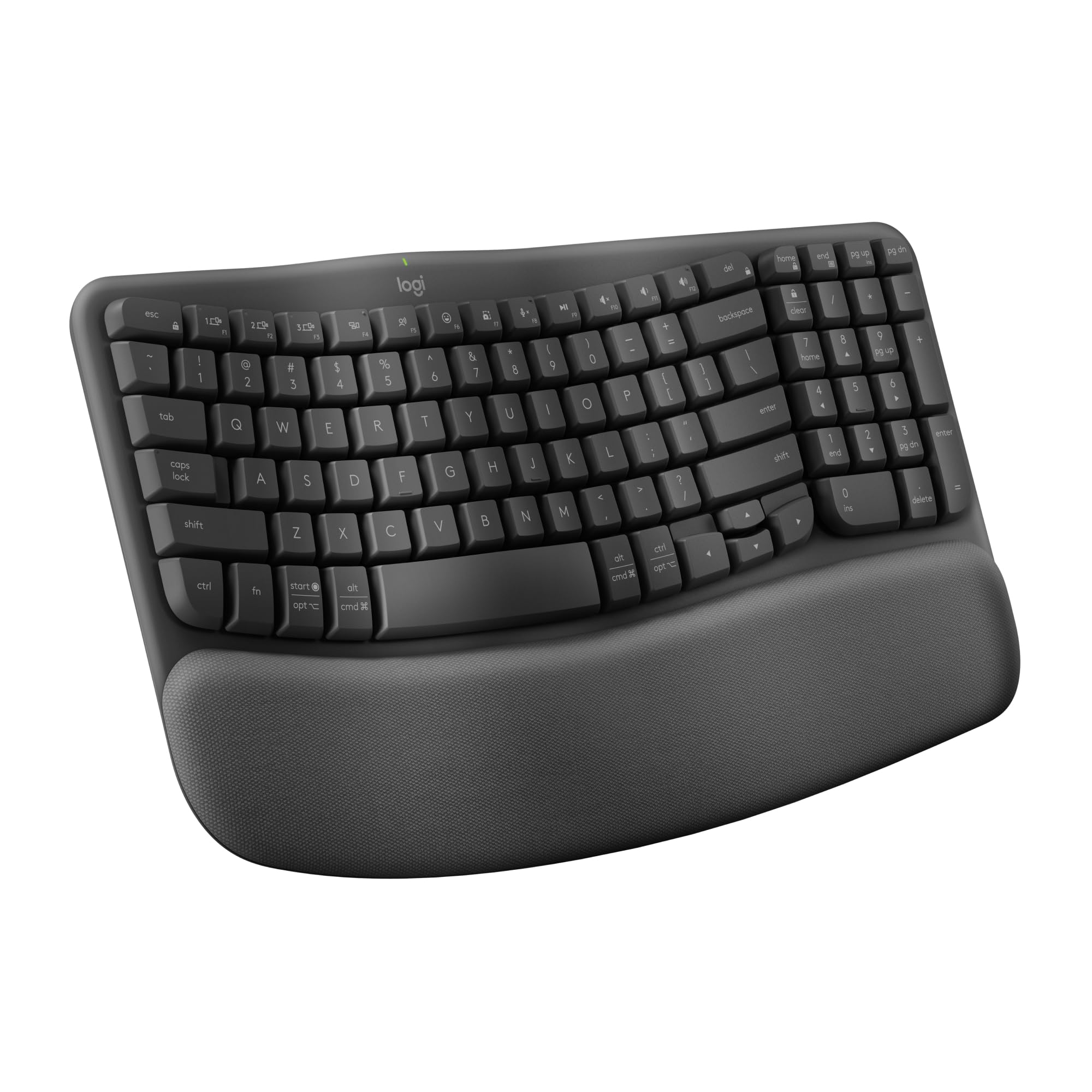Logitech Wave Keys Wireless Ergonomic Keyboard for Comfort