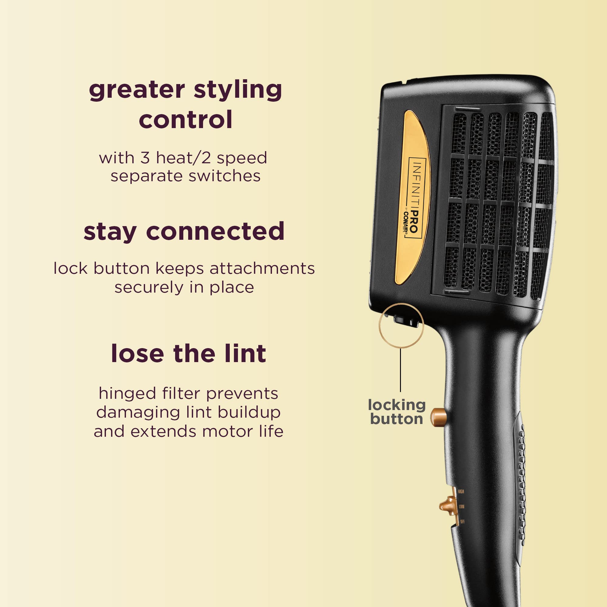 InfinitiPro By Conair 3 In 1 Hair Dryer Styler
