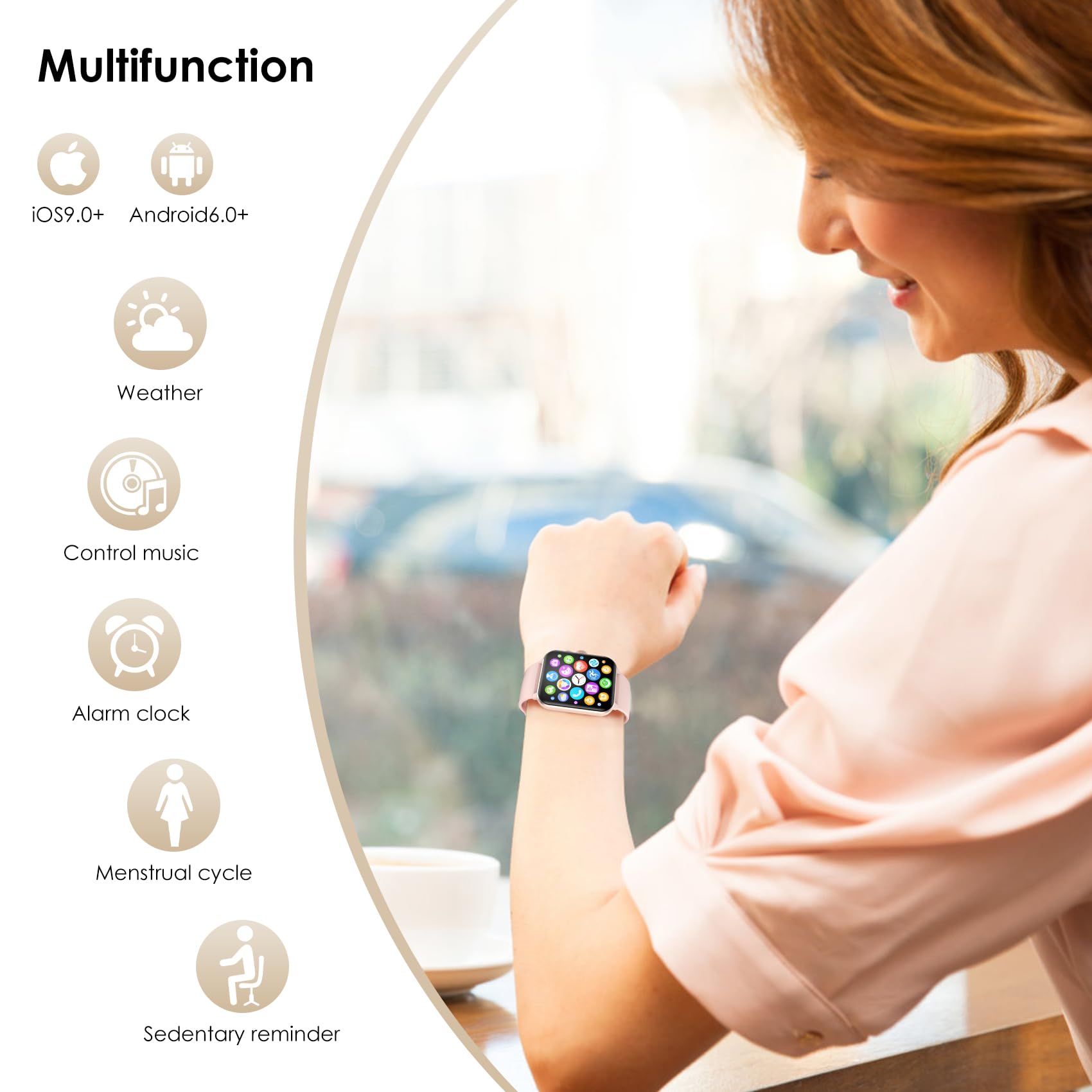 Smartwatch With Health Monitoring For Android And iOS