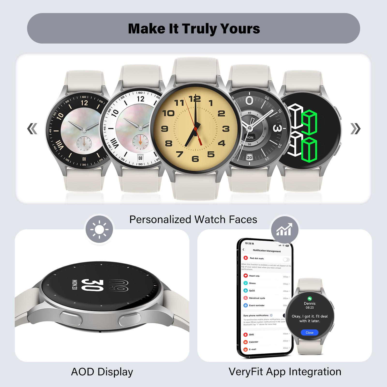 Smart Watch For Women With Alexa Health Tracking AMOLED