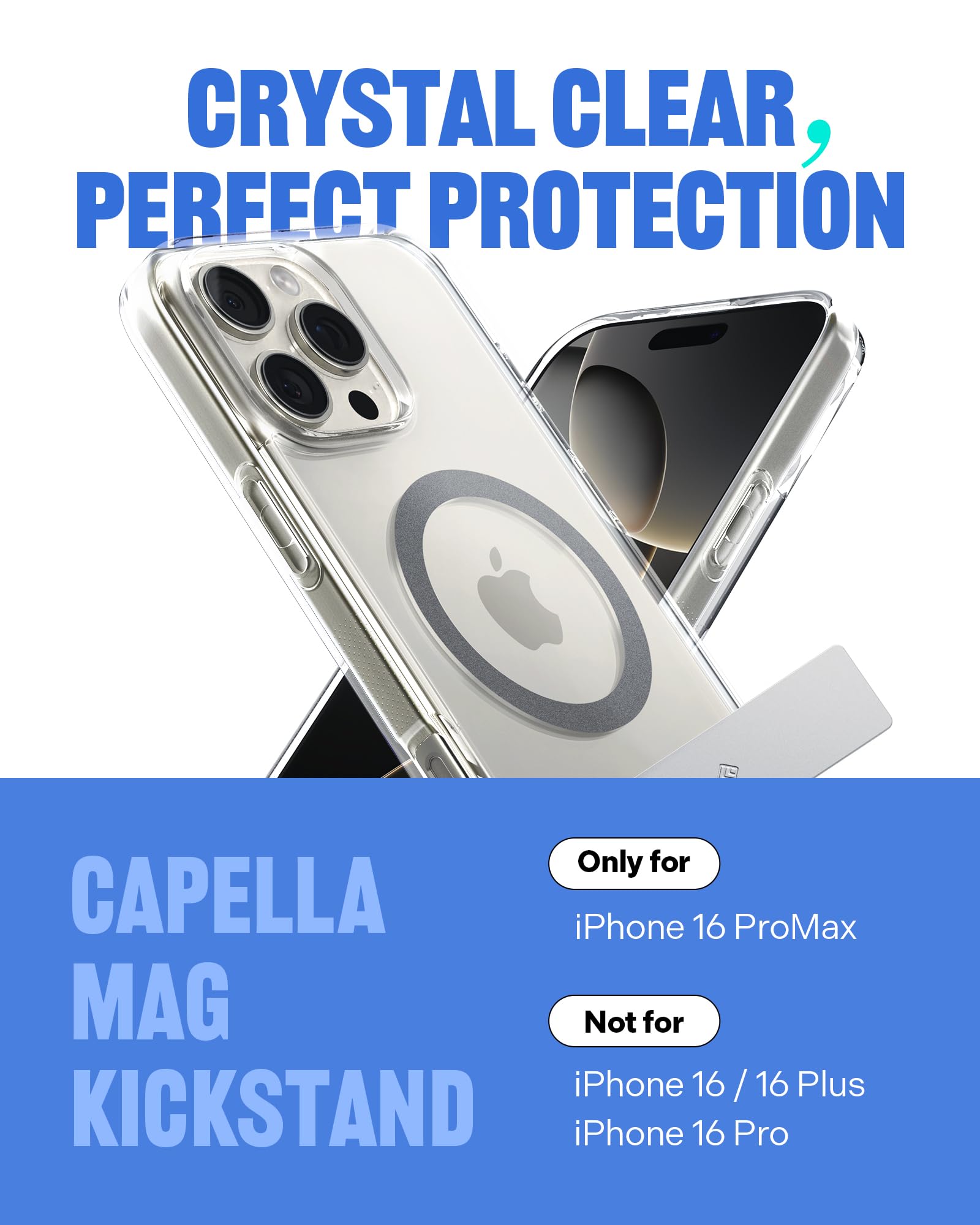 Ultra Clear Kickstand Case for iPhone 16 Pro Max