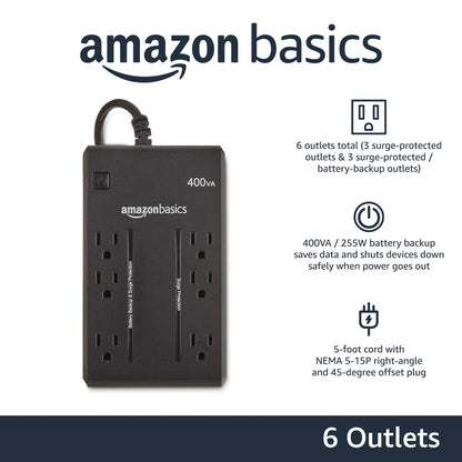Amazon Basics UPS Battery Backup Power Outage Protection