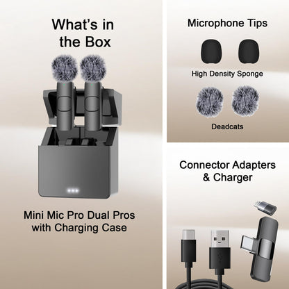 Mini Mic Pro Wireless Microphone For iPhone Android USBC