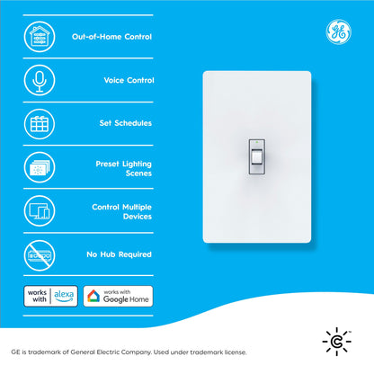 GE CYNC Smart Light Switch No Neutral Wire Required