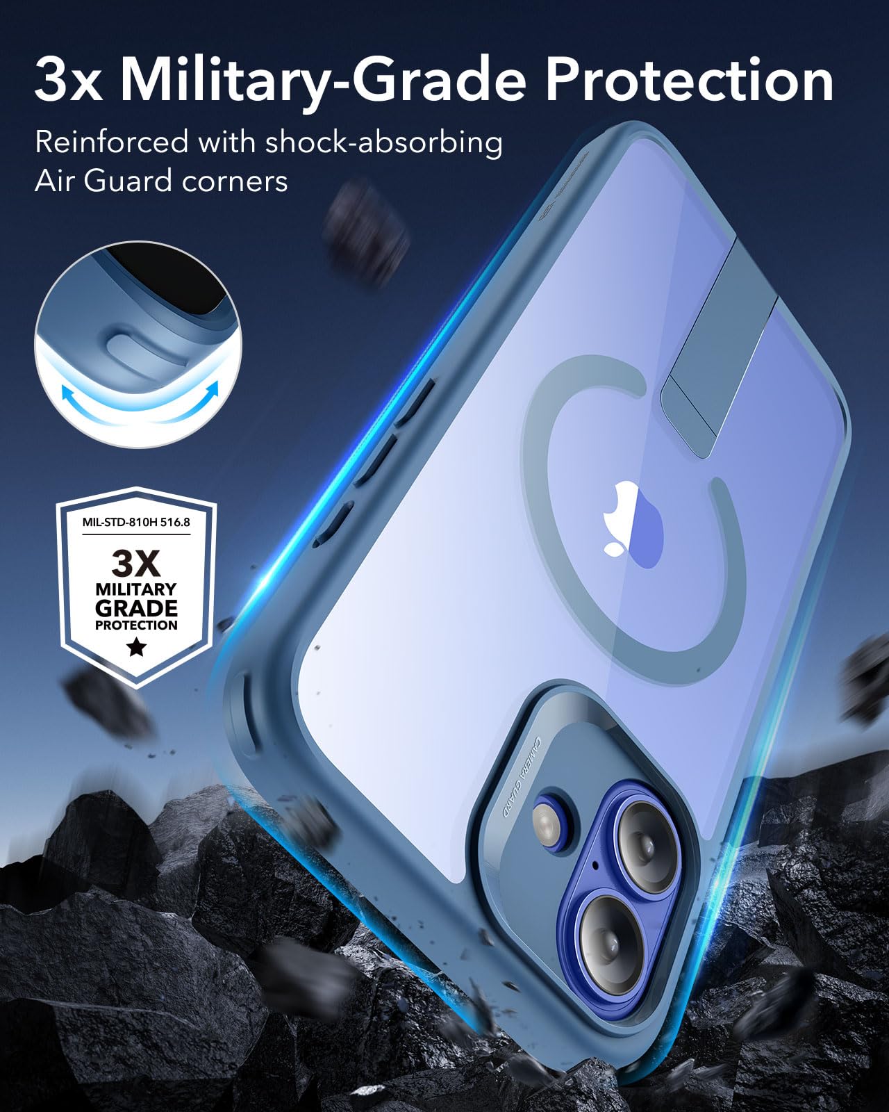 Military-Grade Clear Case for iPhone 16 Pro Max