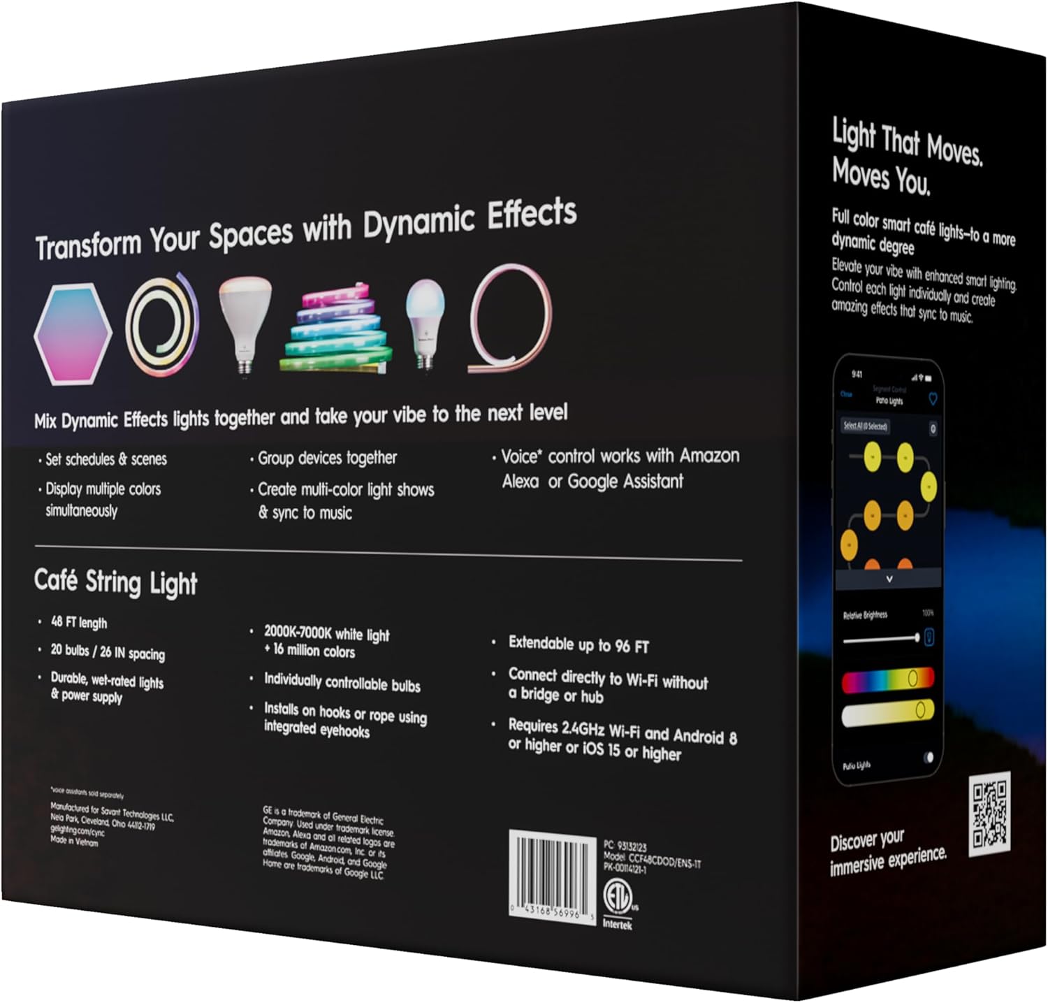 Cync GE Smart Color Changing Patio String Lights