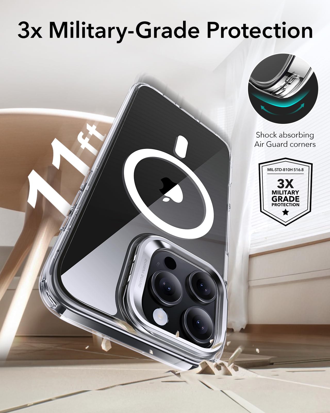 Military-Grade Clear Case for iPhone 16 Pro Max