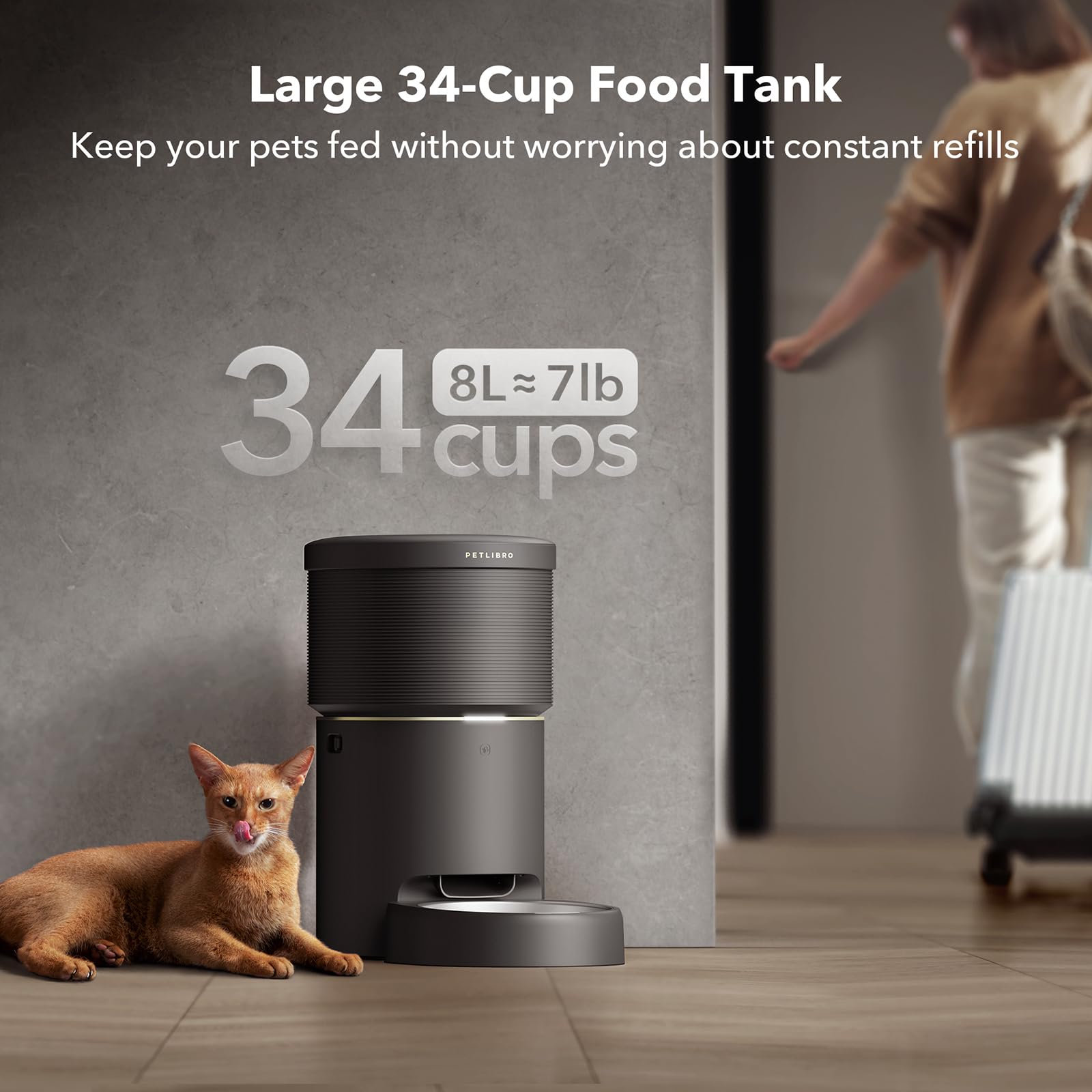 Automatic Dog Feeder with Airtight Storage for Fresh Food