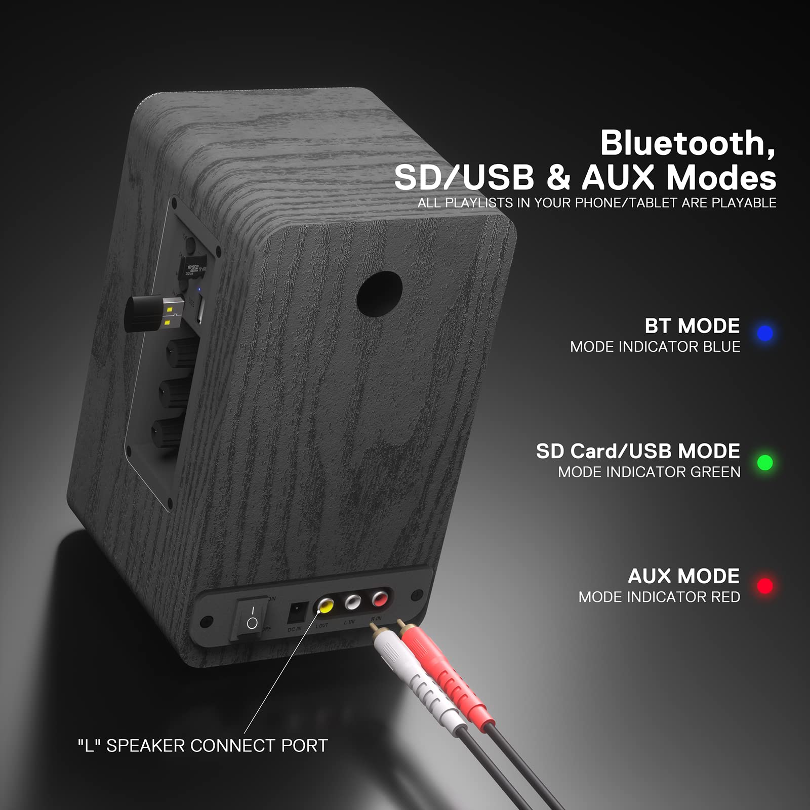 Redragon GS813 Wireless Bluetooth Desktop Speakers with Enhanced Bass
