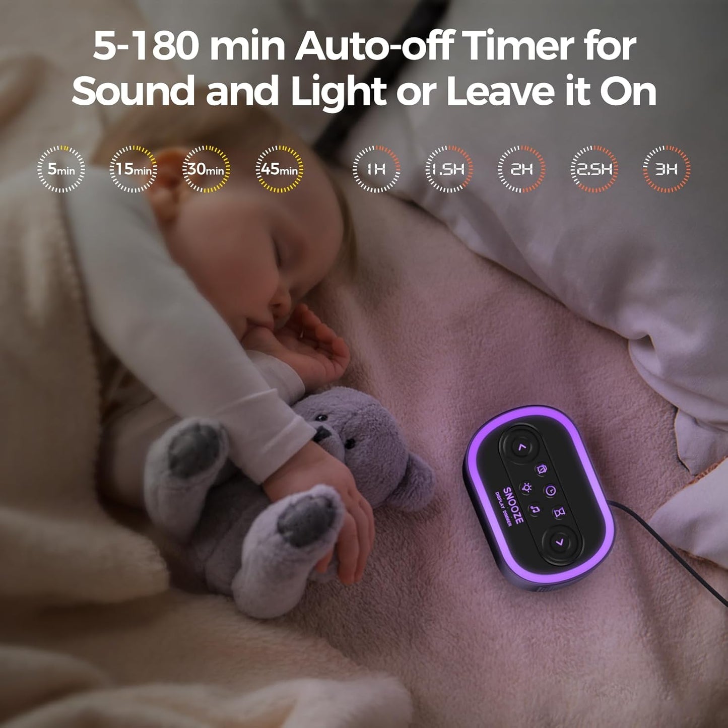 Reacher Digital Alarm Clock White Noise Sound Machine
