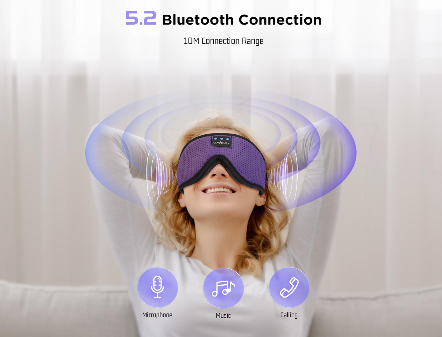 Sleep Headphones Bluetooth Eye Mask for Side Sleepers