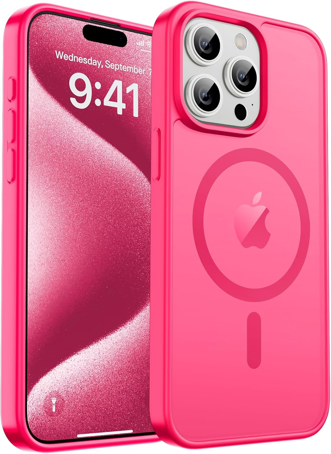 MagSafe Compatible iPhone 14 15 Case Matte Shockproof Anti Scratch Black