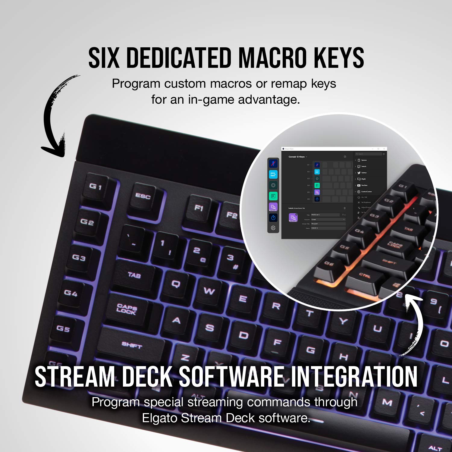 Corsair K55 RGB Pro Gaming Keyboard with Macro Keys
