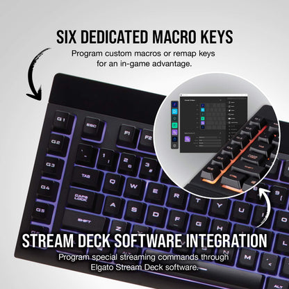 Corsair K55 RGB Pro Gaming Keyboard with Macro Keys
