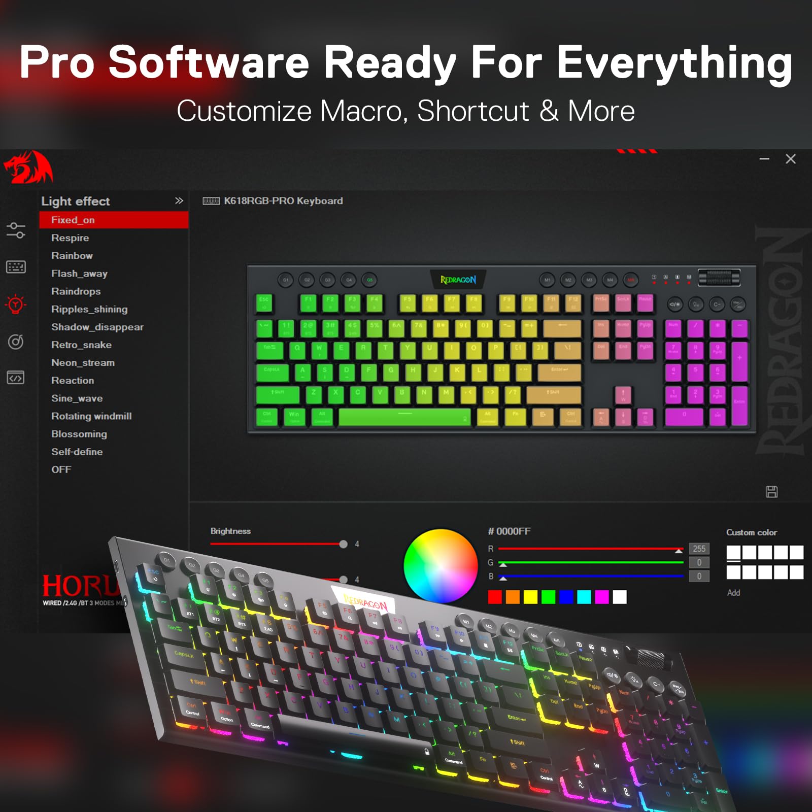 Redragon K618 Pro Wireless RGB Mechanical Keyboard