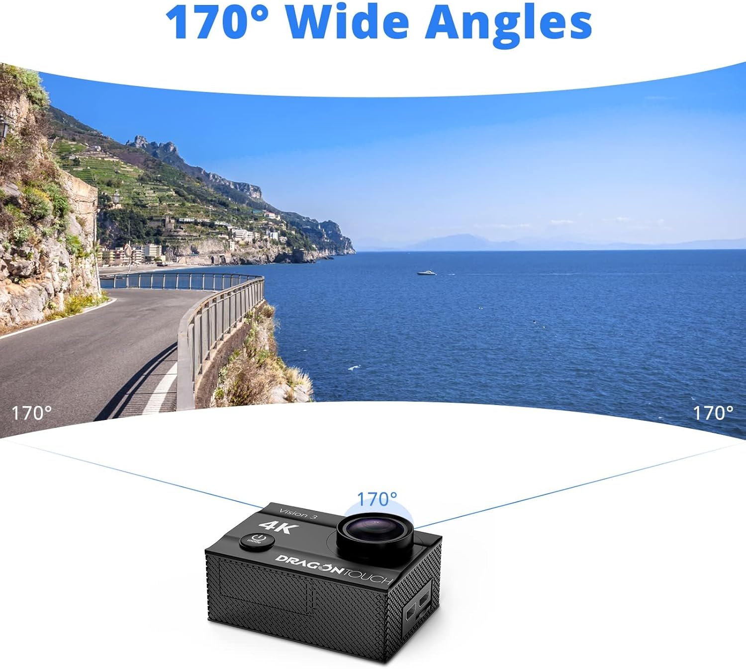 Dragon Touch 4K Action Camera With 170 Degree View