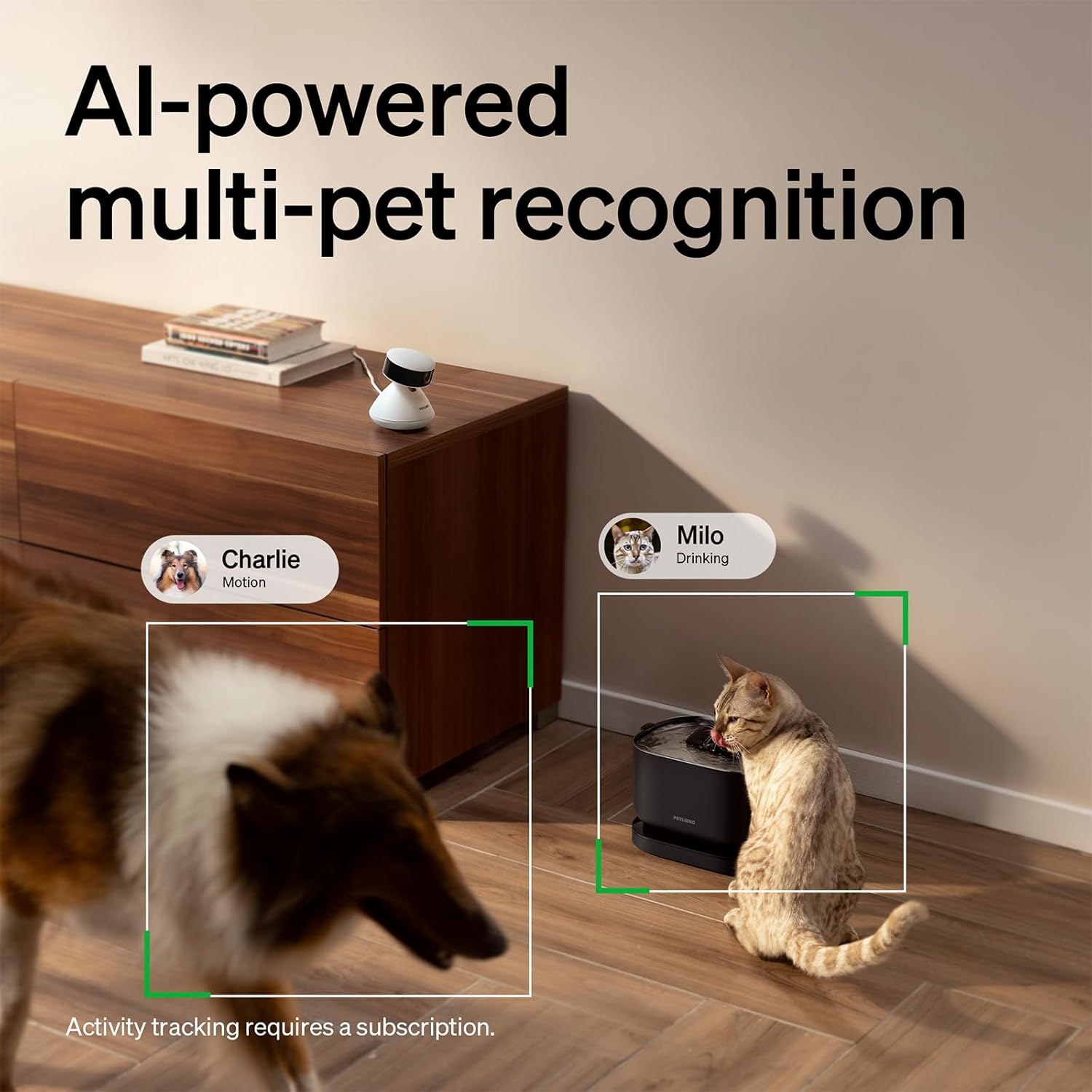 AI Dog Camera with Multi Pet Recognition and Night Vision