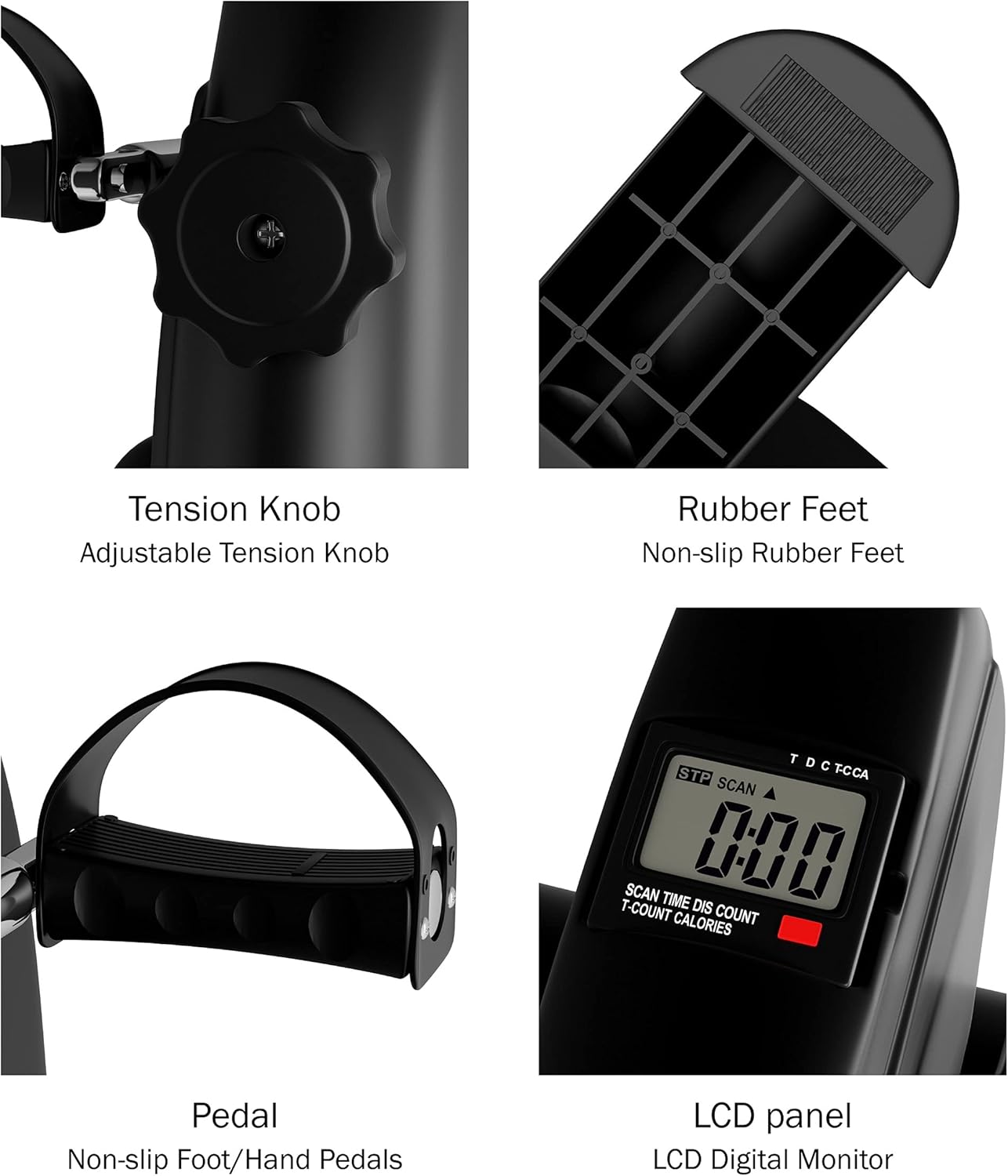 Under Desk Bike Exerciser with LCD Calorie Counter