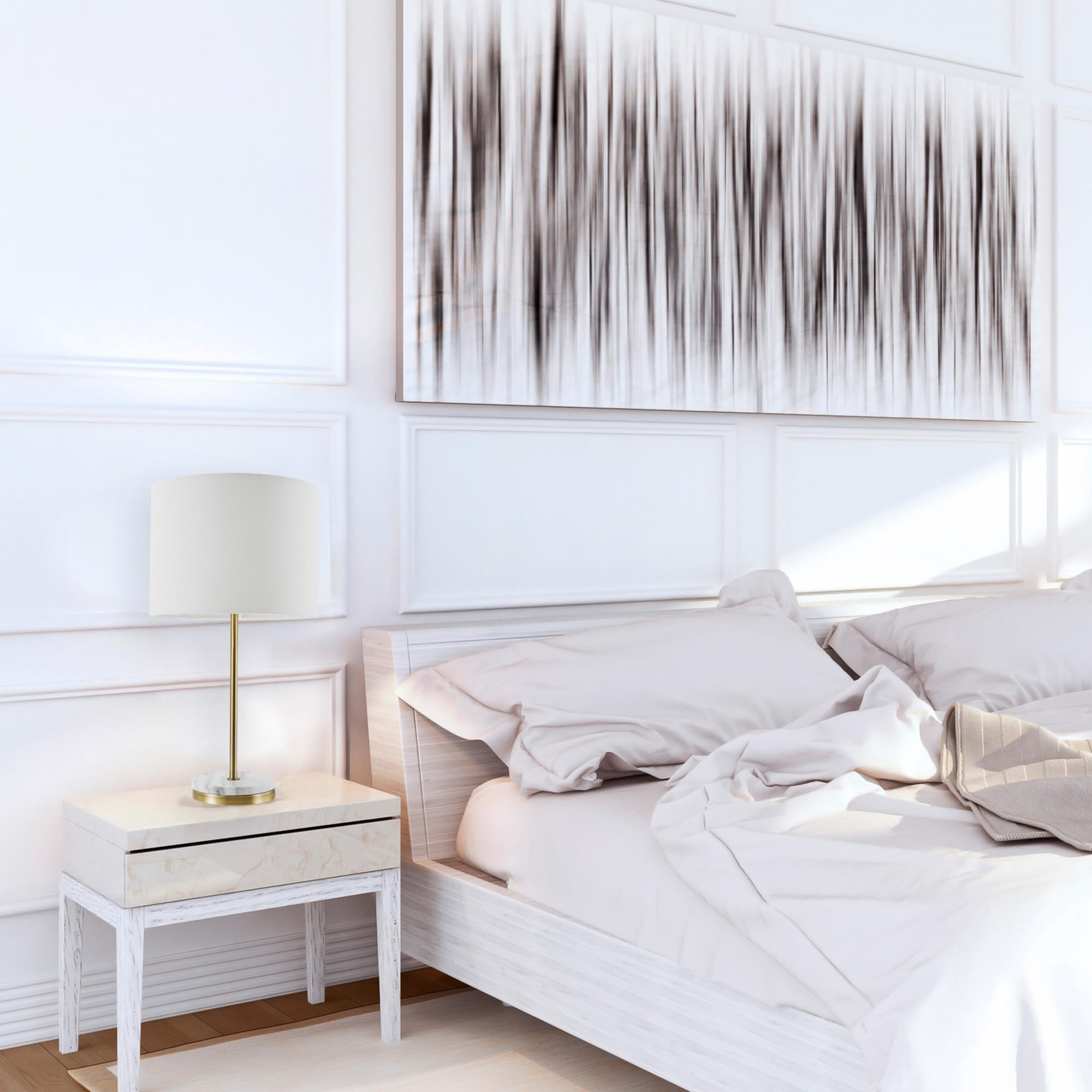 Metallic Gray Table Lamp with Dual Pull Chains for Versatile Lighting
