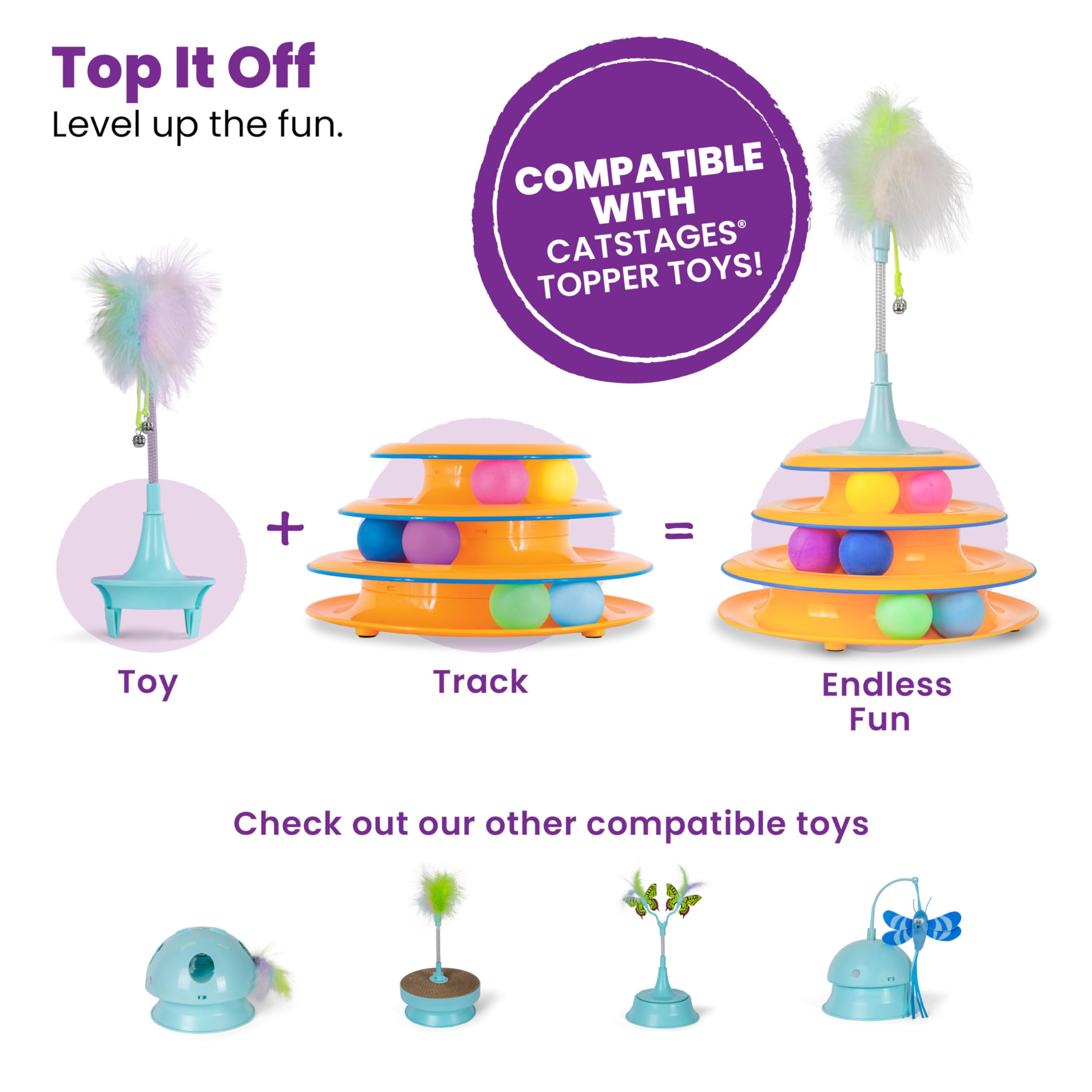 Interactive Three Level Cat Track Toy for Endless Fun