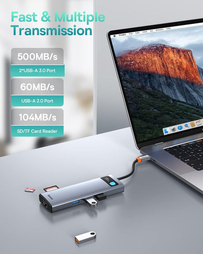 Baseus USB C Docking Station Dual Monitor 4K 120Hz 9 In 1