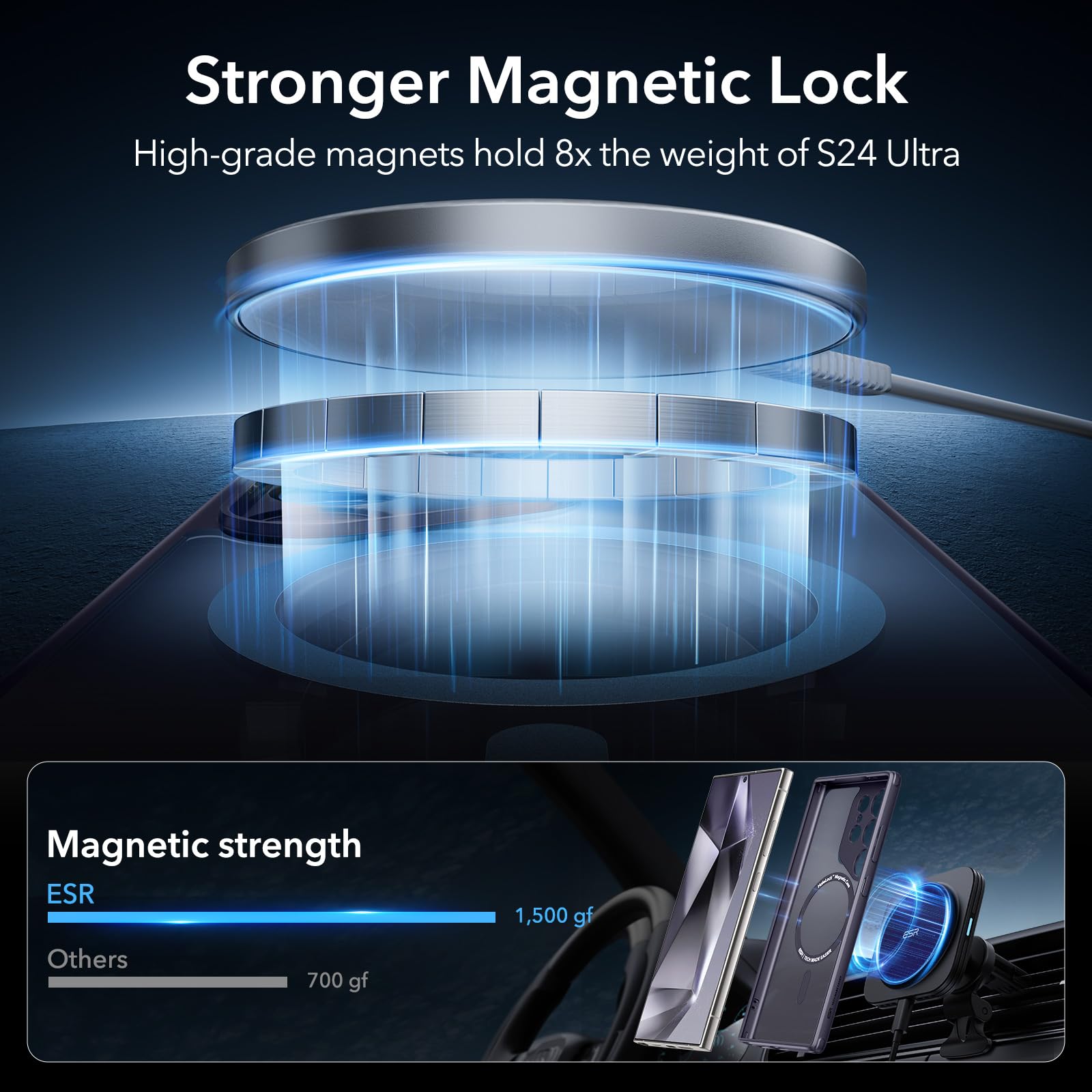 ESR Clear Black Case for Samsung Galaxy S25 Ultra