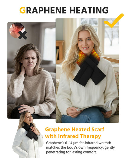Wulcea Graphene Heated Scarf For Women 6000mAh Fast Charge