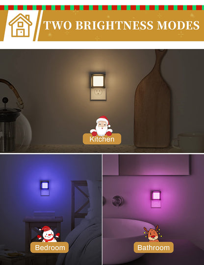 DORESshop LED Night Light 2 Pack Dusk to Dawn Dimmable