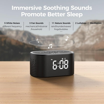Reacher Digital Alarm Clock White Noise Sound Machine