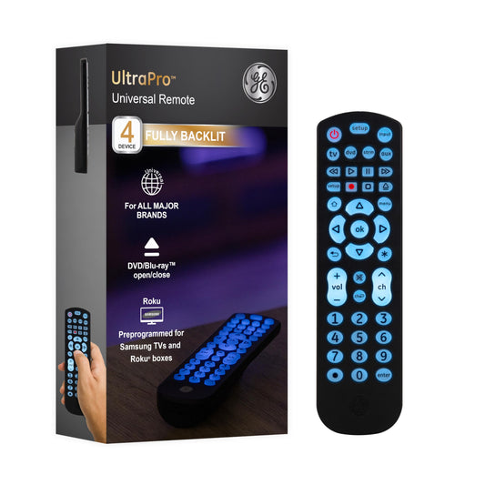 Universal Remote Control for 4 Devices in Black