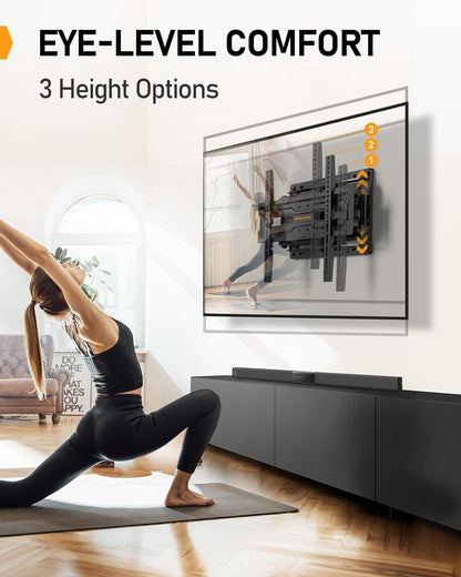 Perlegear Full Motion TV Mount For 32 To 65 Inch TVs 99 Lbs