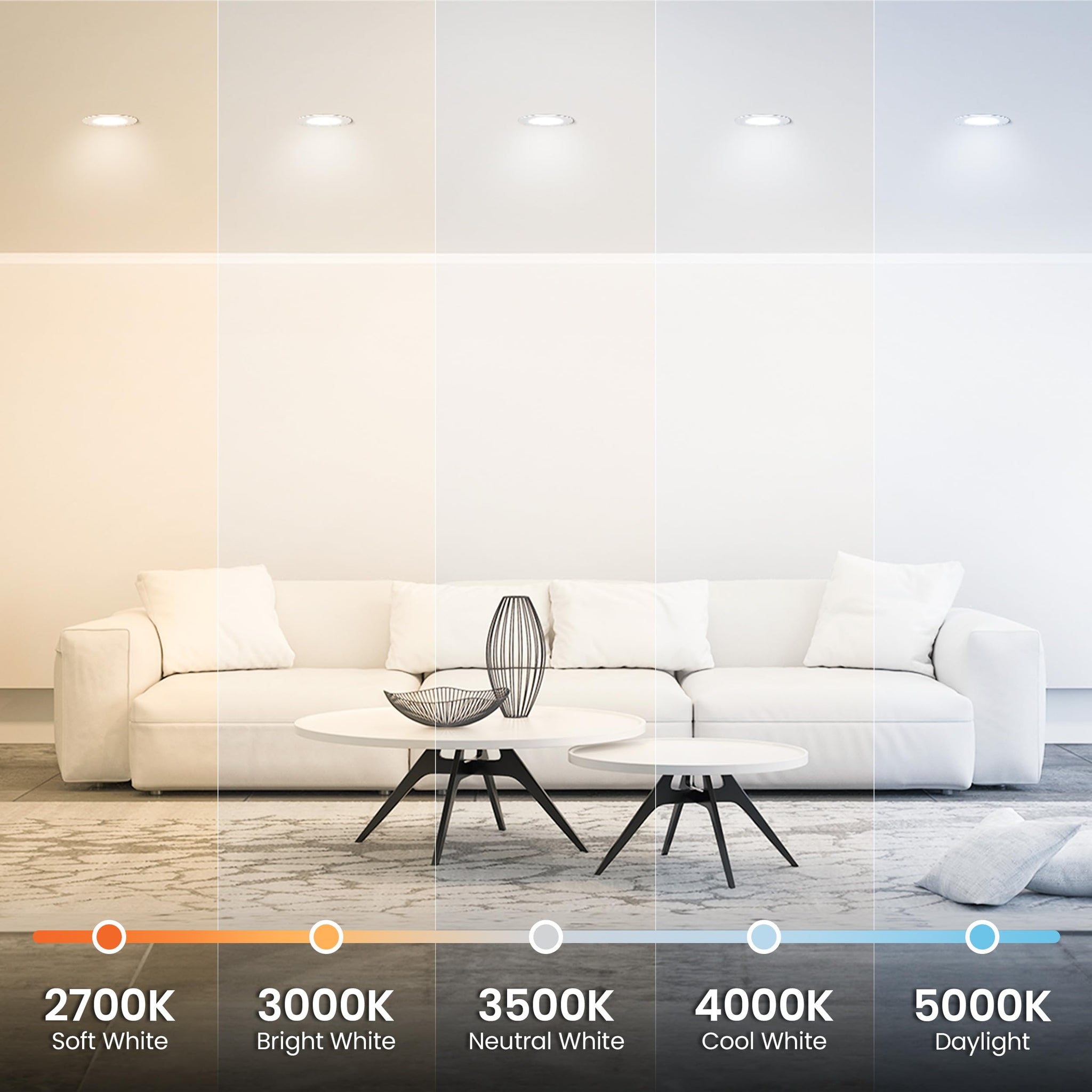 Energy Efficient LED Downlight Retrofit Kit with Adjustable Trim