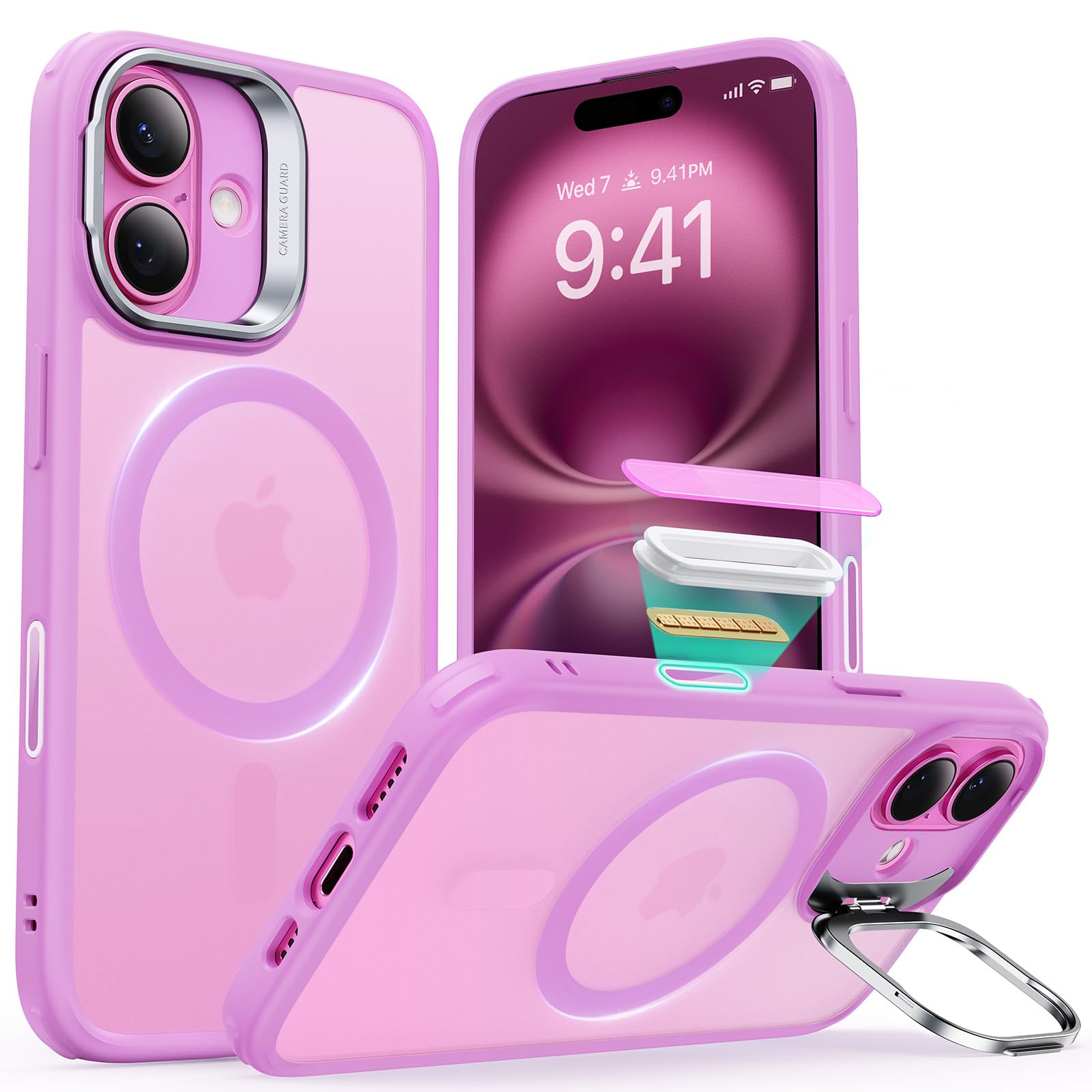 Military-Grade iPhone 16 Pro Max Case with Built-in Stand