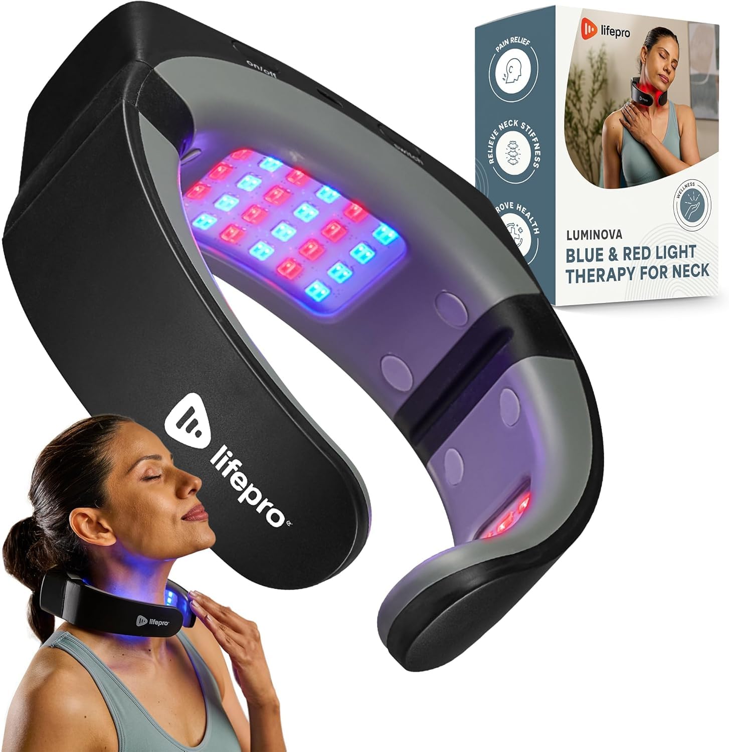 Compact Rechargeable Red Light Therapy Neck Device