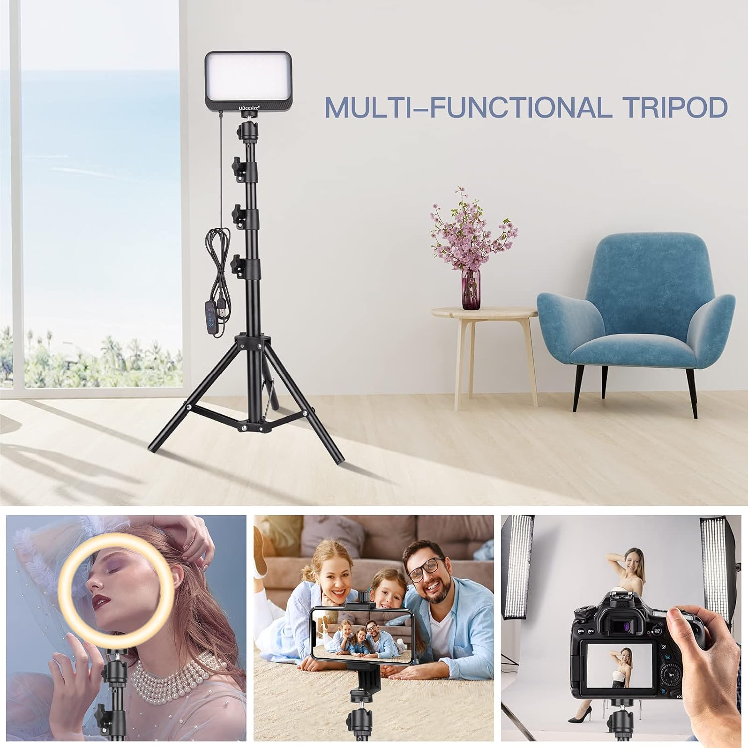 Dimmable LED Video Light Kit for Enhanced Shooting