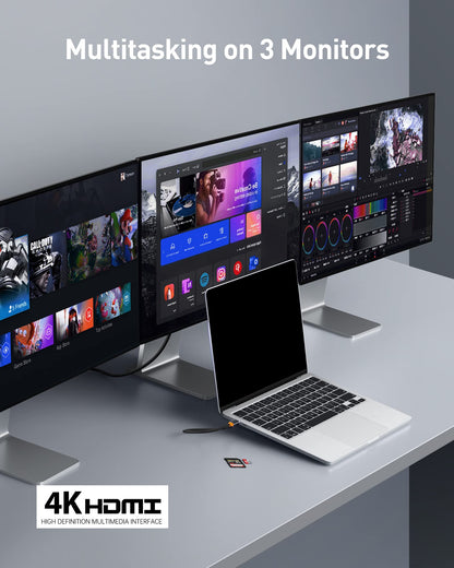 Baseus 4K Multiport Docking Station Dual HDMI DP USB Hub PD