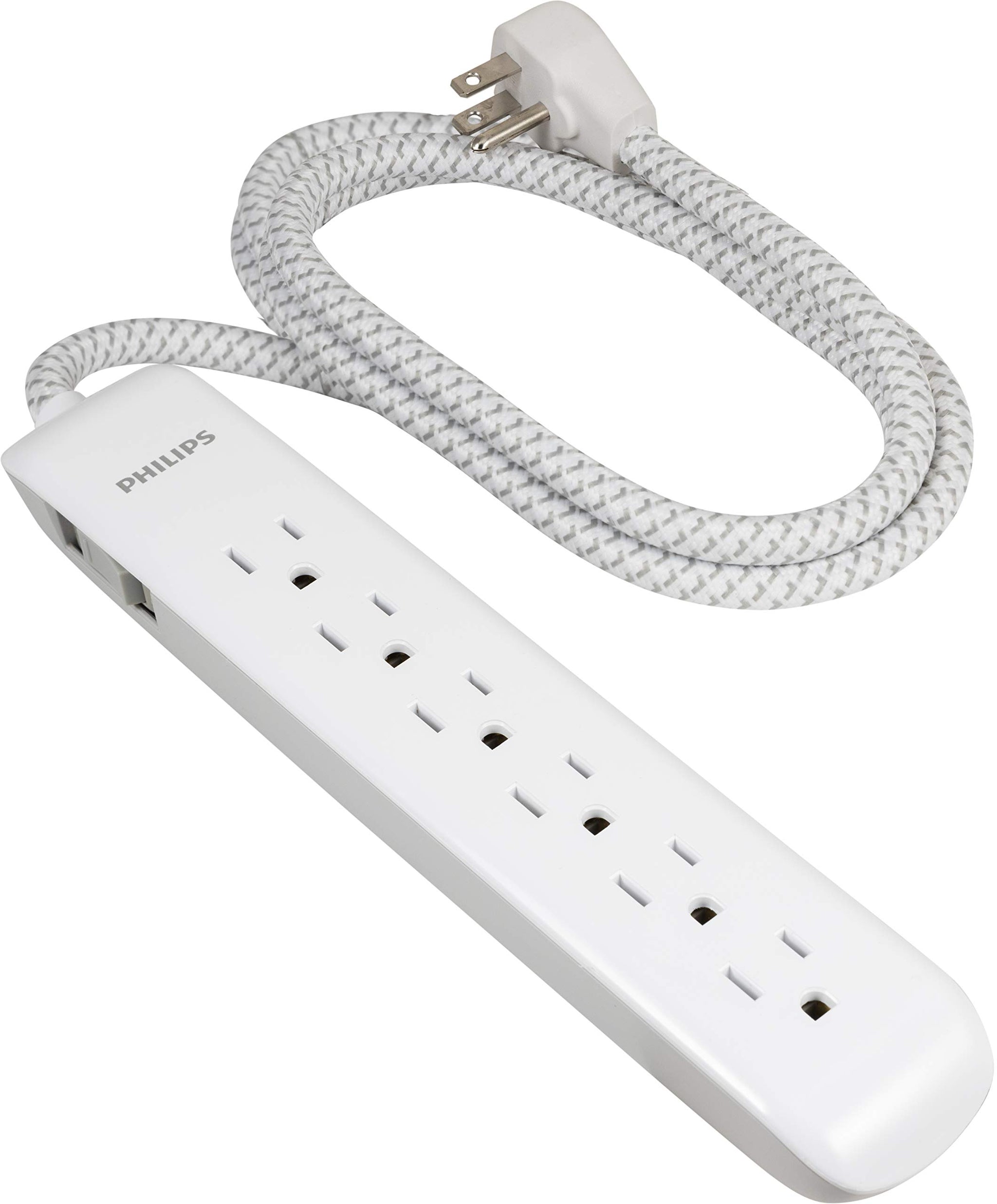 Philips Power Strip Surge Protector With Braided Cord