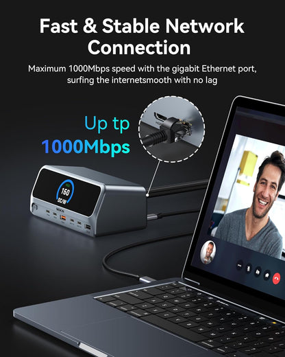 MOKiN 13 In 1 USB C Laptop Docking Station With LCD Display