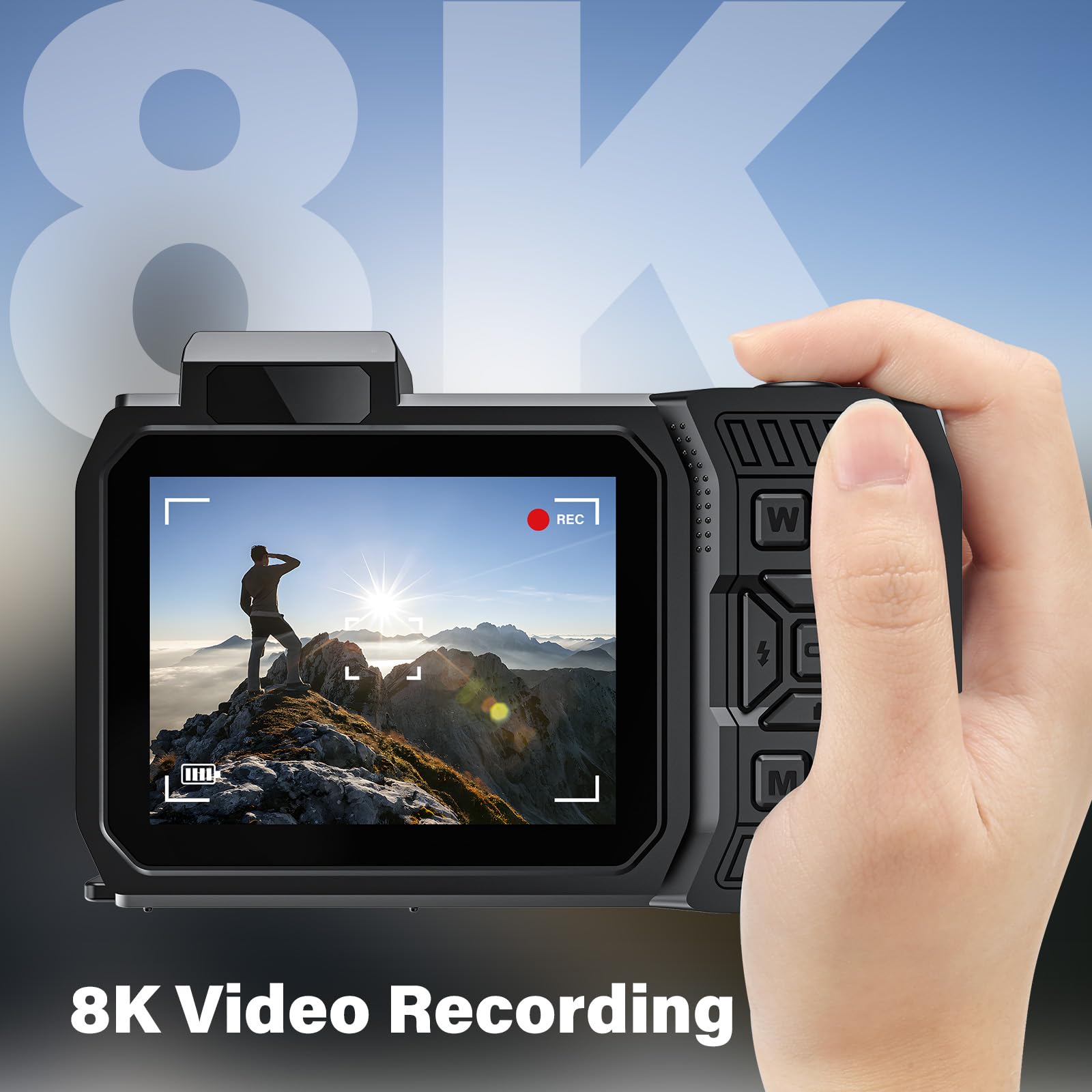 Rugged Waterproof 8K UHD Digital Camera for Snorkeling