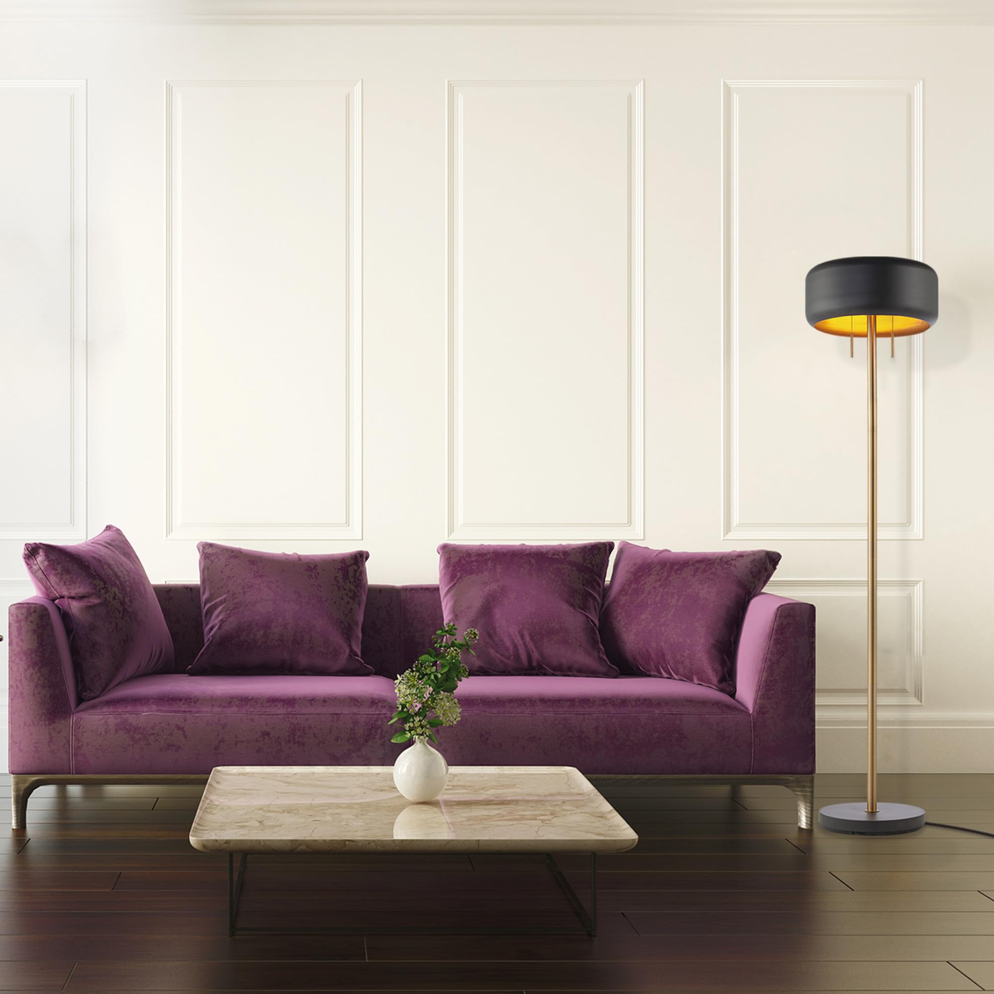 Modern 70 Inch Floor Lamp with Soft White Shade