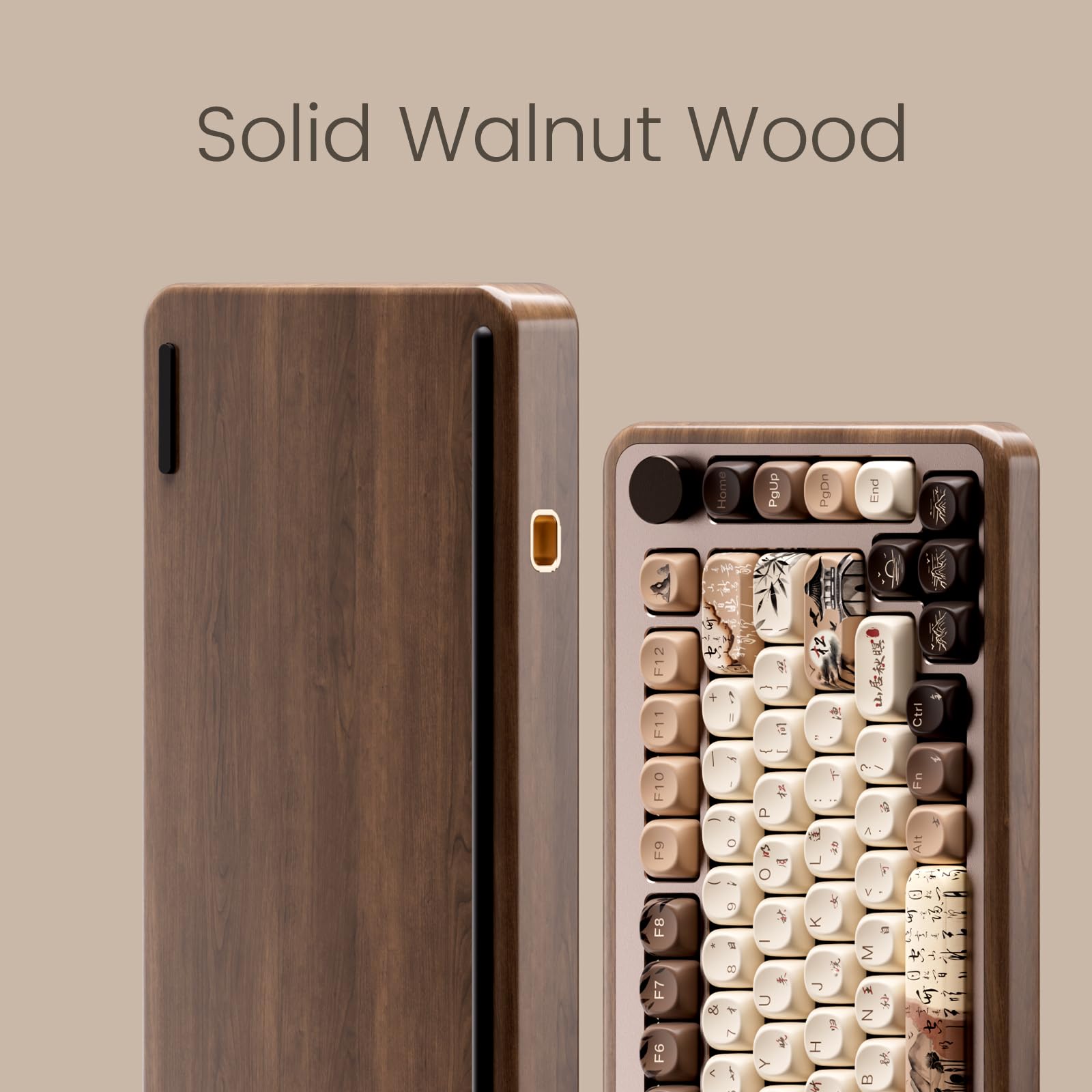 Akko MU02 Mechanical Keyboard with Walnut Case and RGB