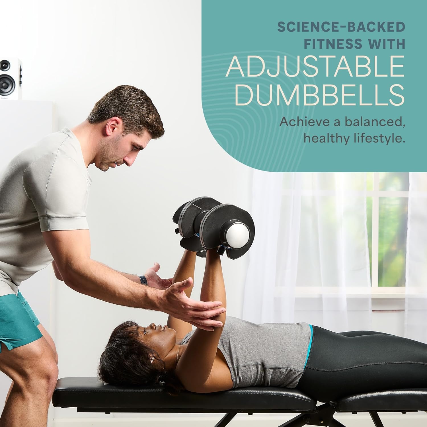 Adjustable Dumbbells Set with Rack for Home Gym