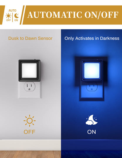 DORESshop LED Night Light 2 Pack Dusk to Dawn Dimmable