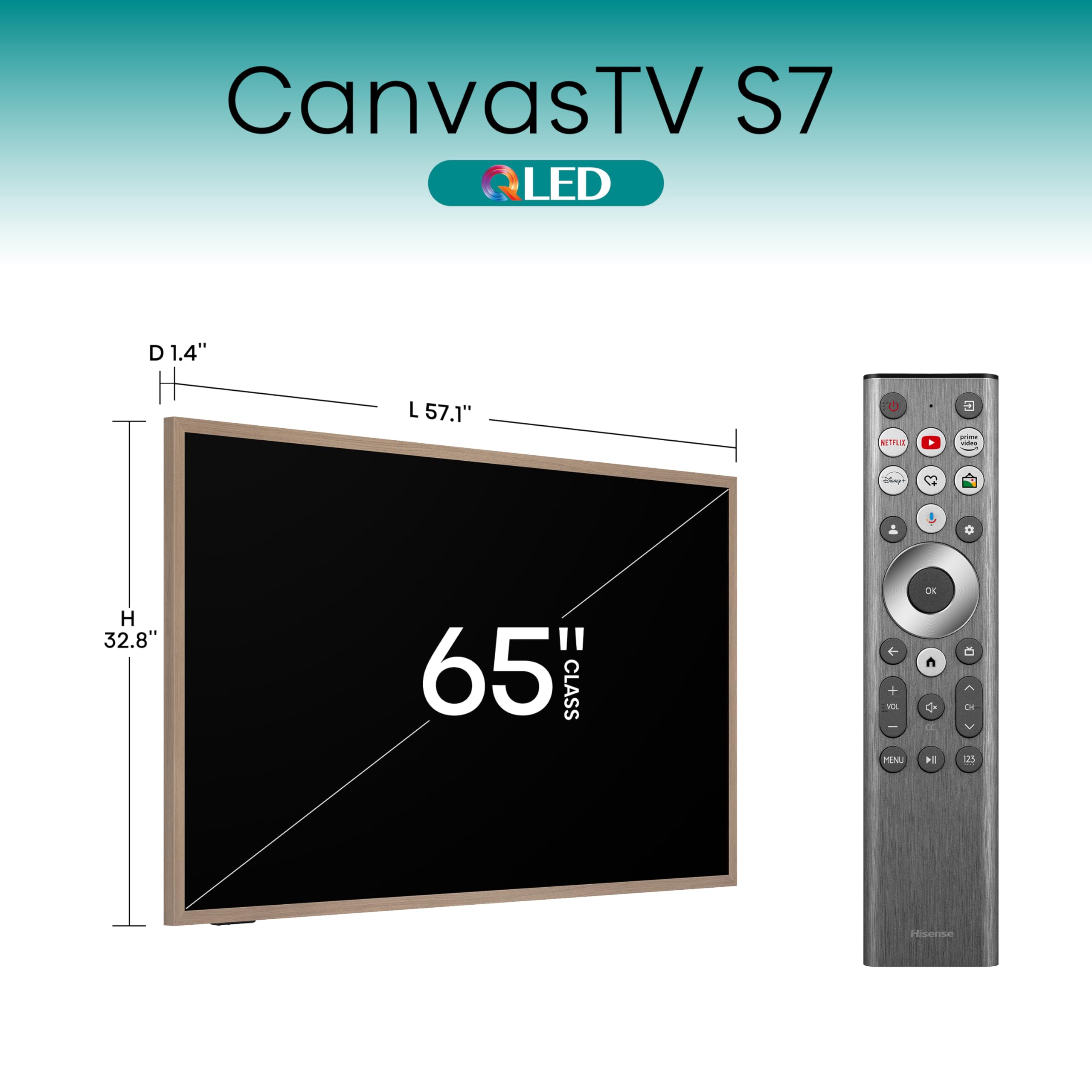 Hisense 65 Inch QLED Smart TV With Art Mode