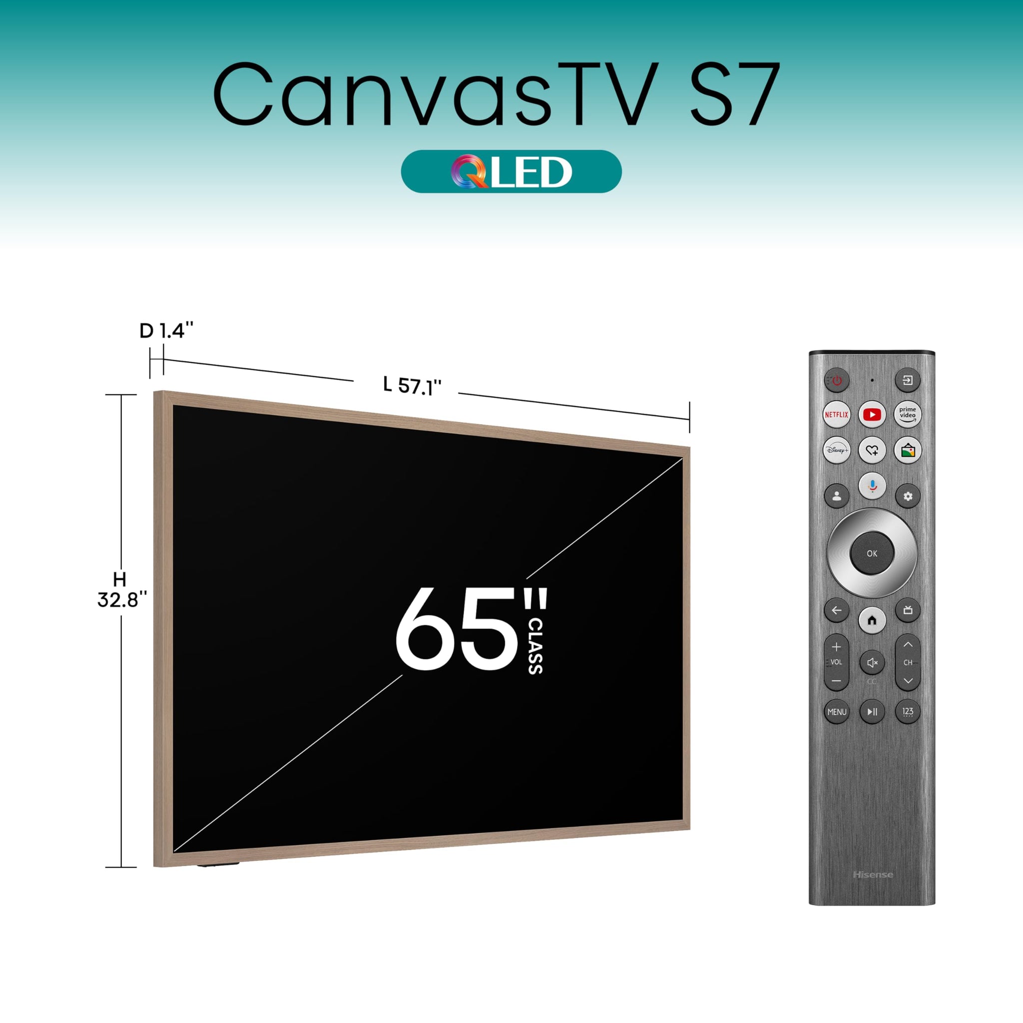 Hisense 65 Inch QLED Smart TV With Art Mode