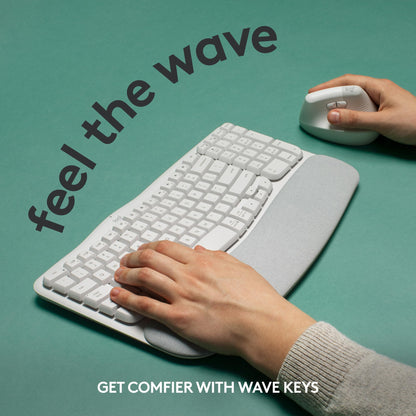 Logitech Wave Keys Wireless Ergonomic Keyboard for Comfort