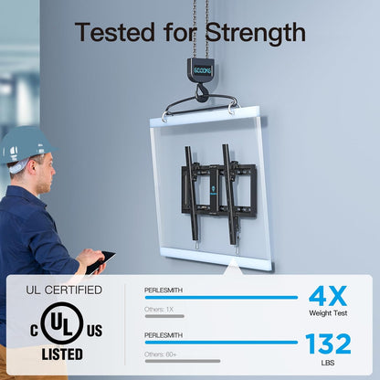 Perlesmith UL Listed Tilt TV Mount For 37 To 82 Inch