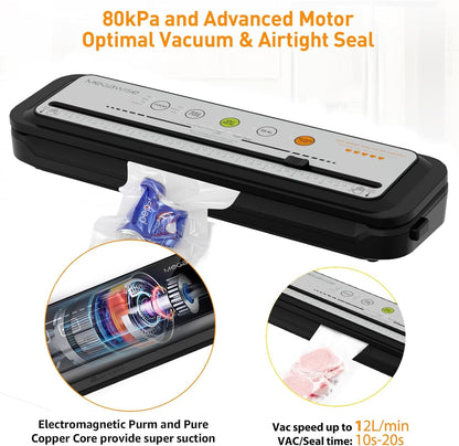 MegaWise Vacuum Sealer Machine With 80kPa Suction Power