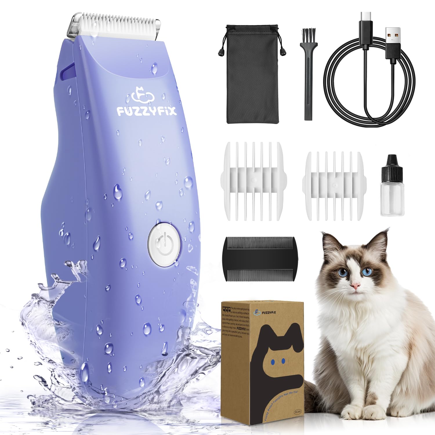 Portable Low Noise Pet Grooming Clippers for Matted Hair